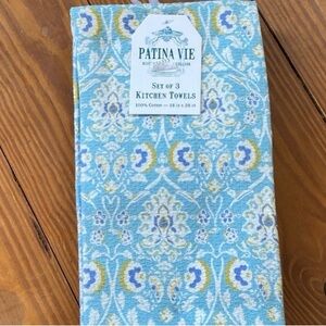 Blue and Yellow 100% Cotton Towels Set of 3